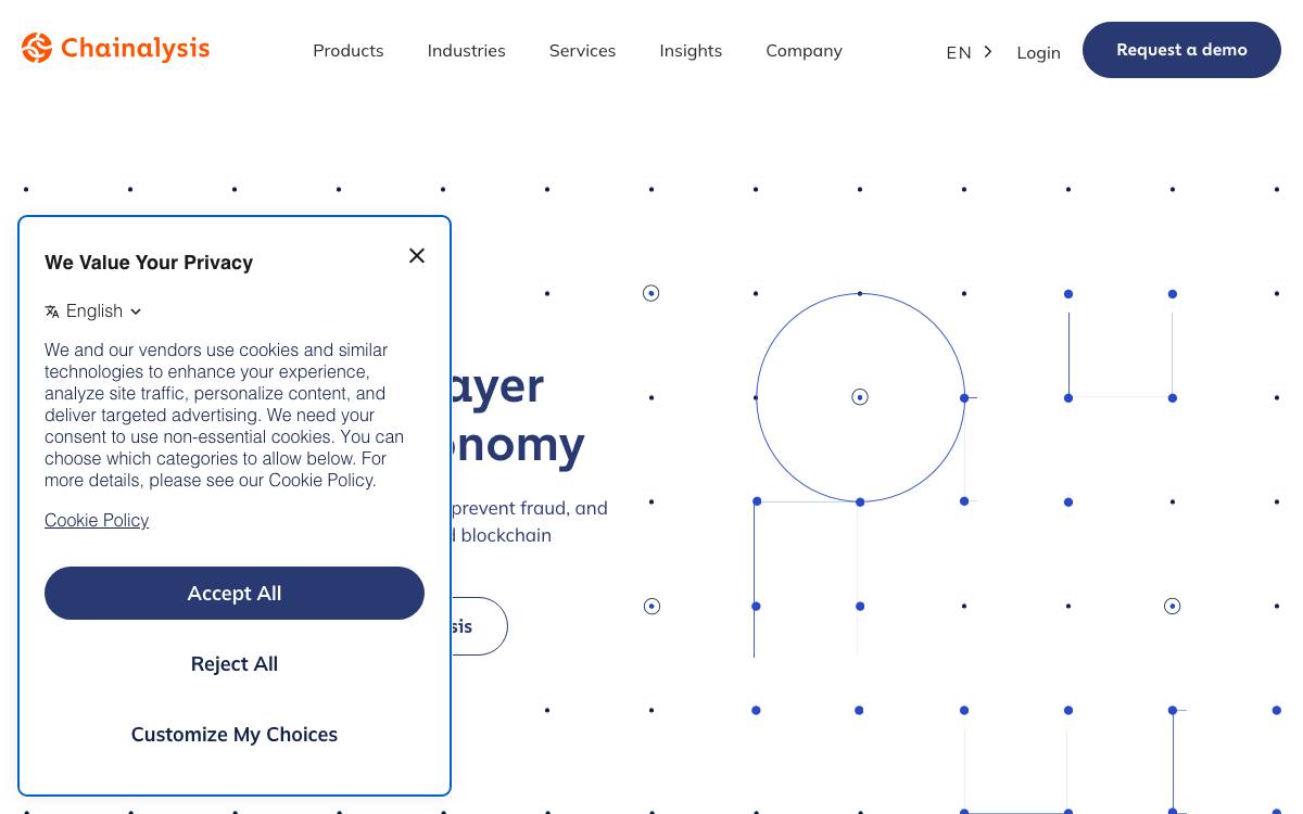 Chainalysis website preview