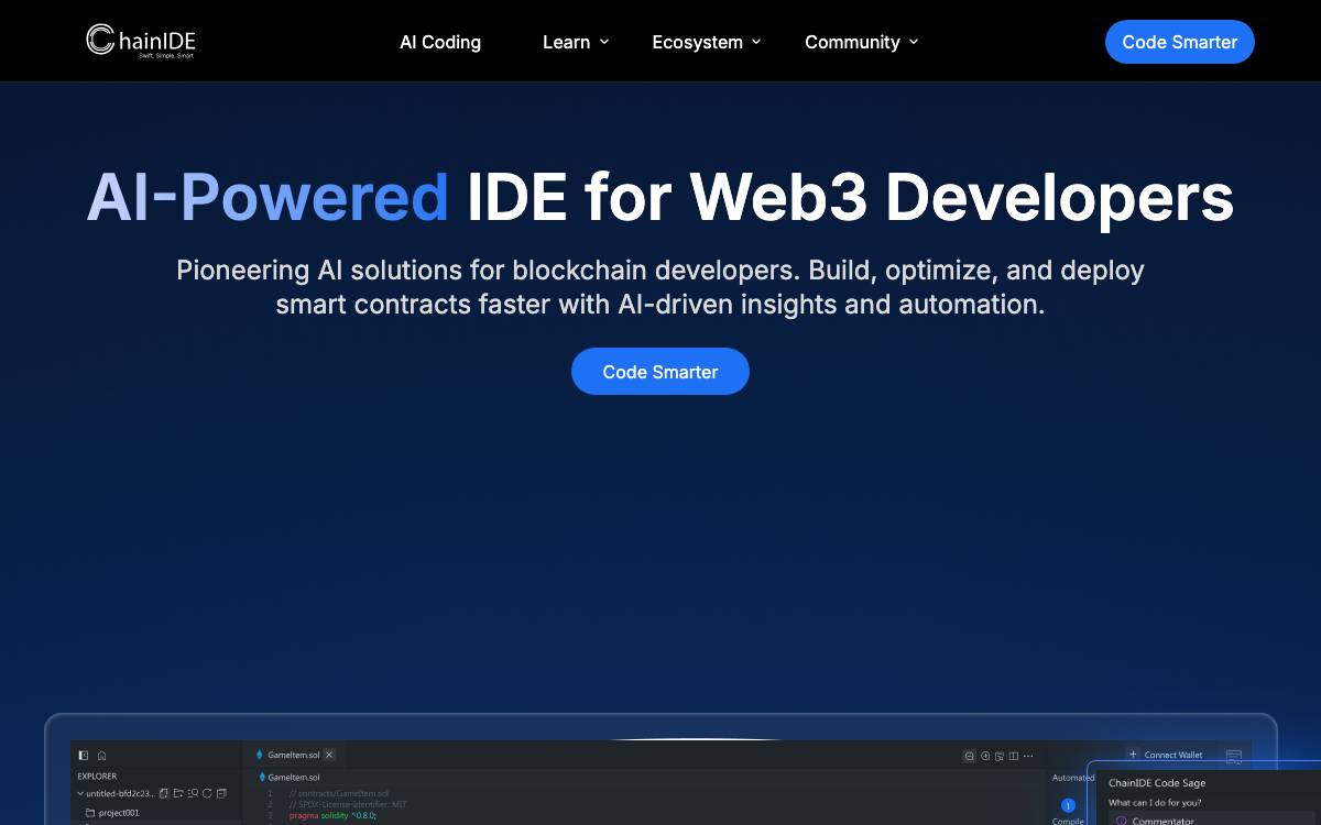 ChainIDE website preview