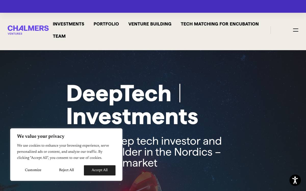 Chalmers Ventures AB website preview