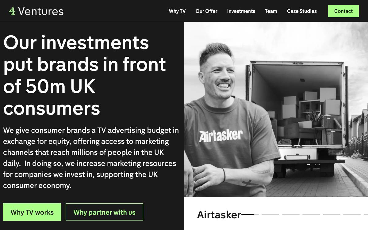 Channel 4 Ventures website preview