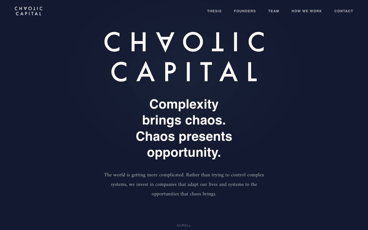 chaotic capital website preview