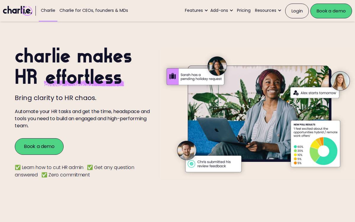 CharlieHR website preview