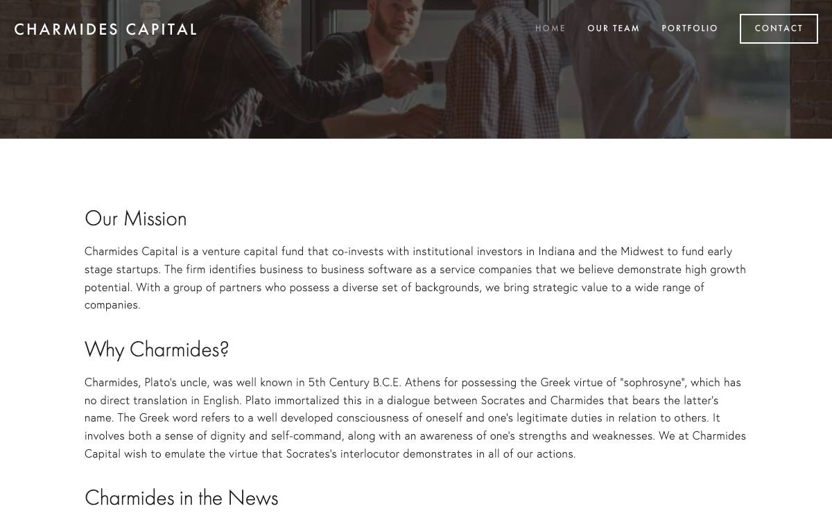 Charmides Capital website preview