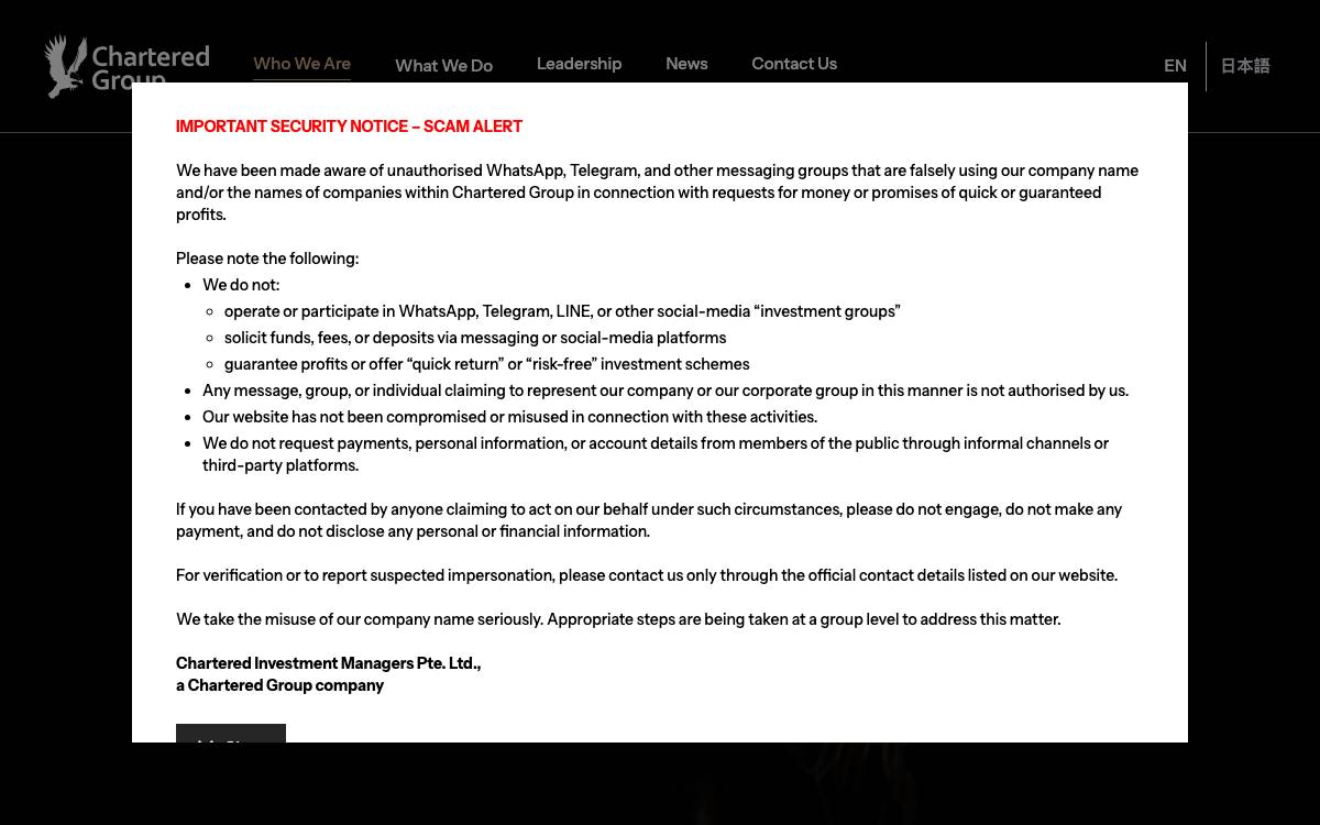 Chartered Group website preview
