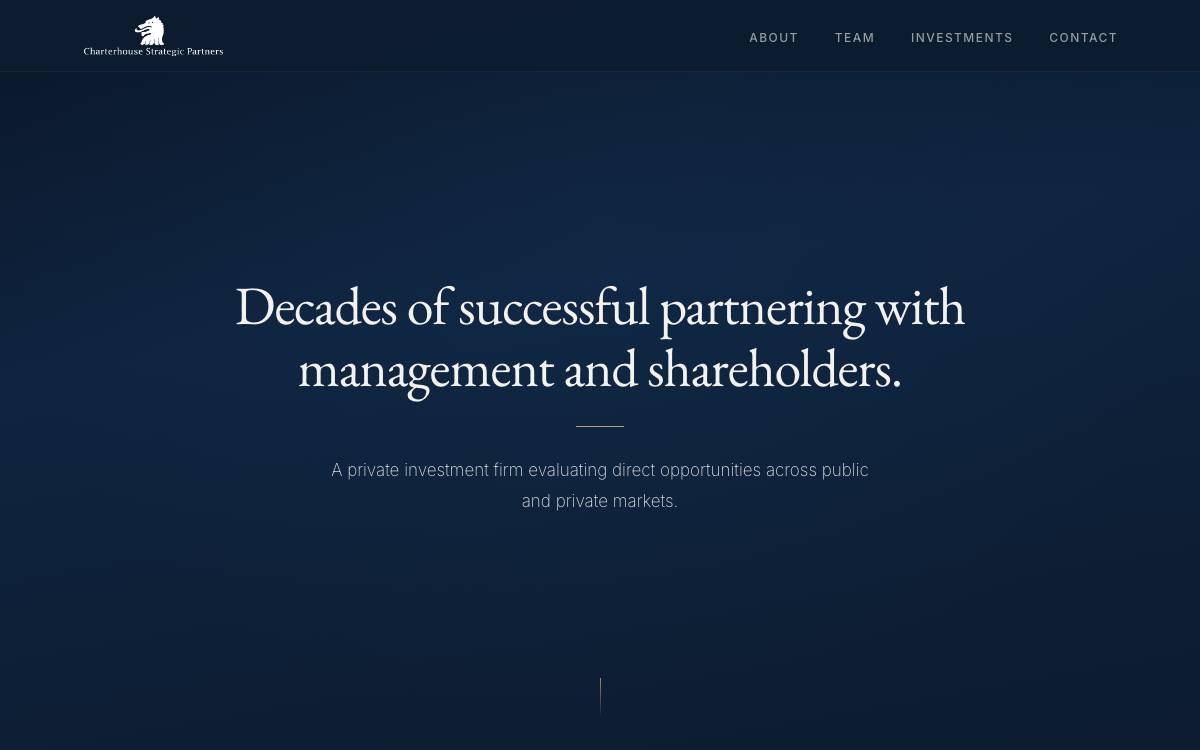 Charterhouse Strategic Partners website preview