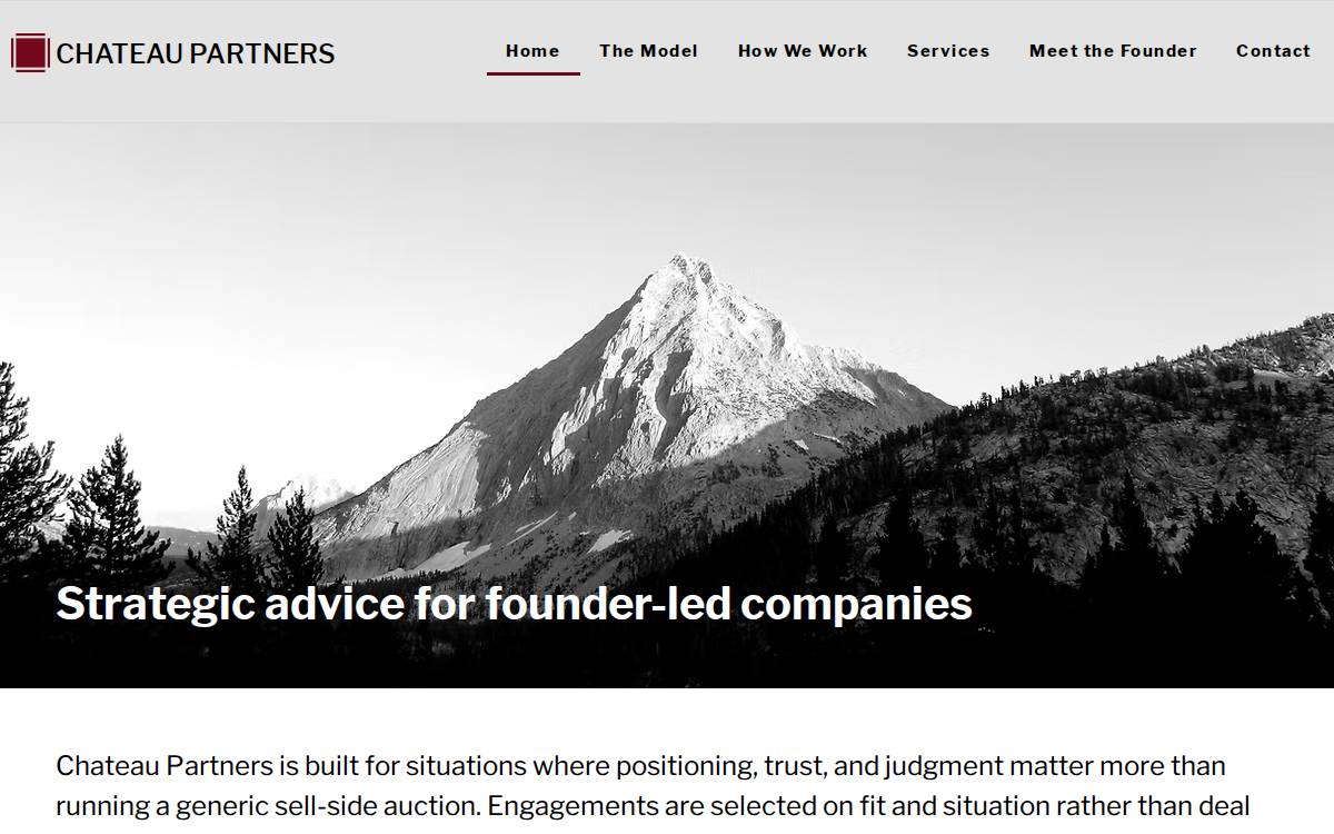Chateau Partners website preview