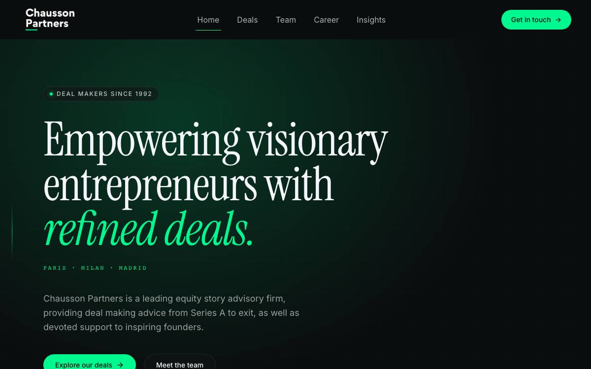 Chausson Finance website preview