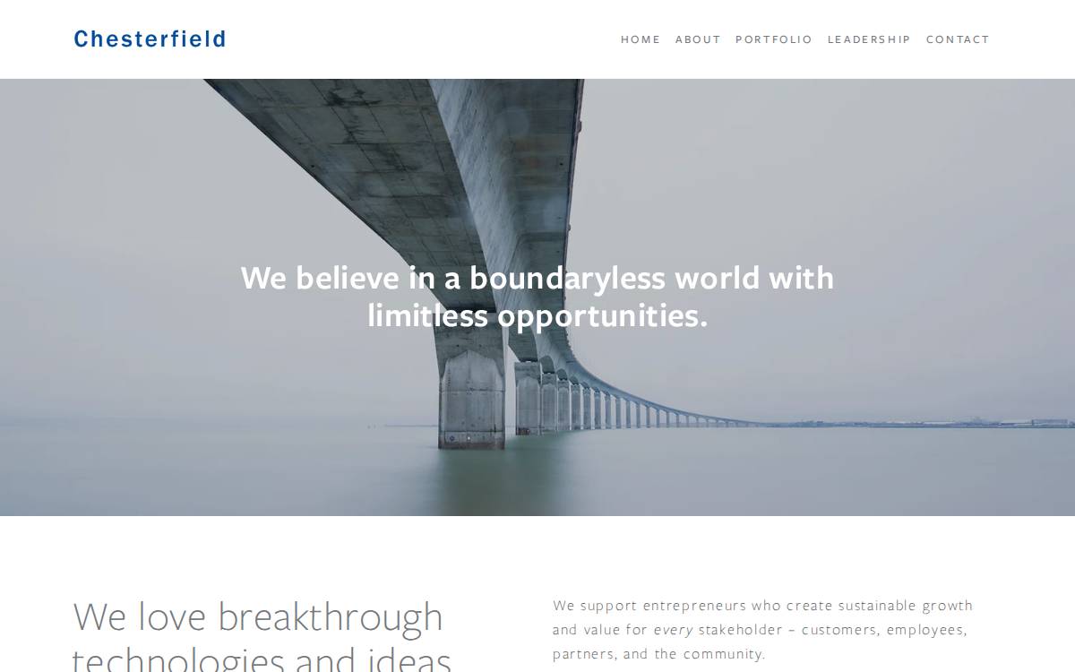 Chesterfield Fund website preview