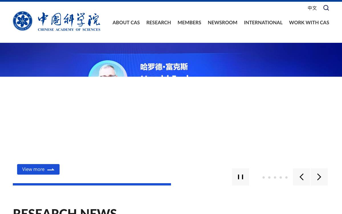 Chinese Academy Of Sciences website preview