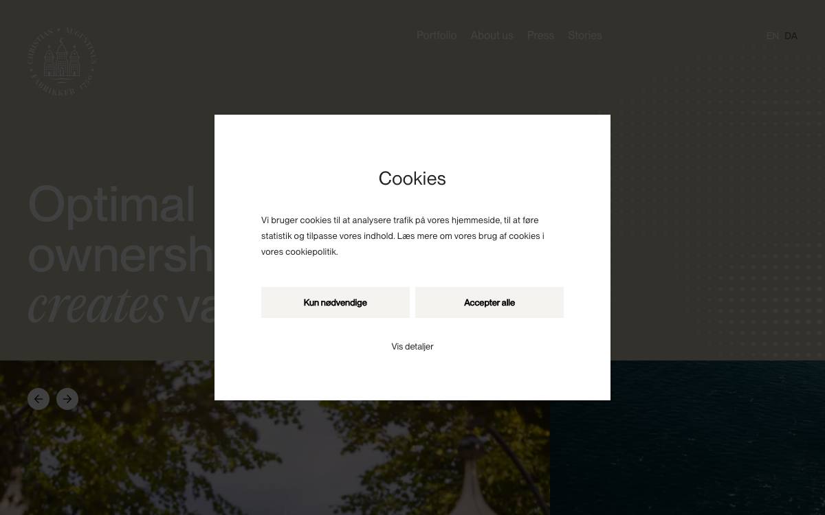 Chr. Augustinus Fabrikker website preview