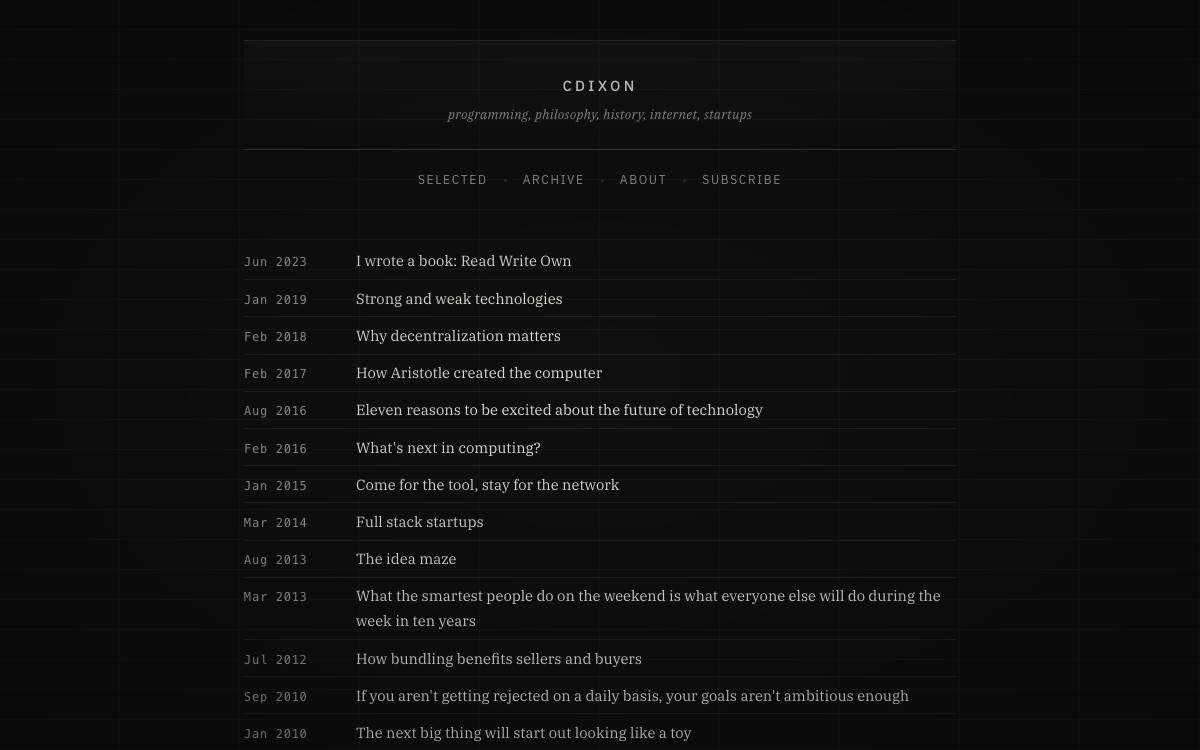Chris Dixon website preview