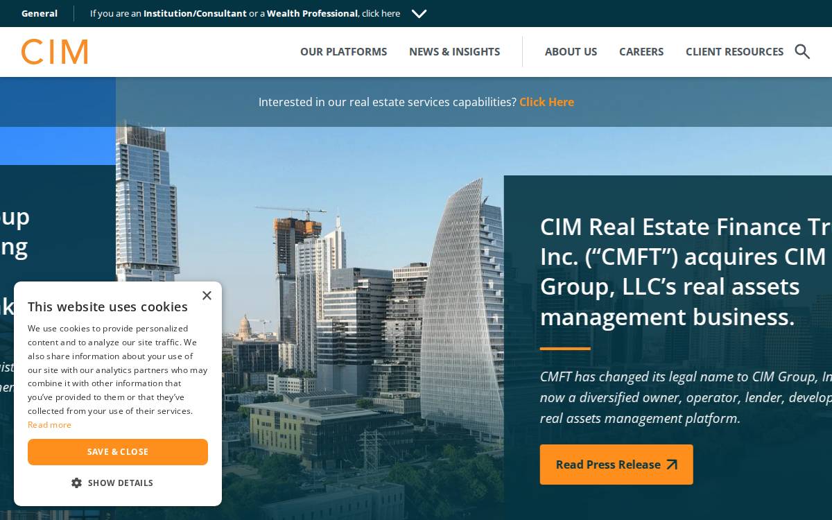CIM Group website preview