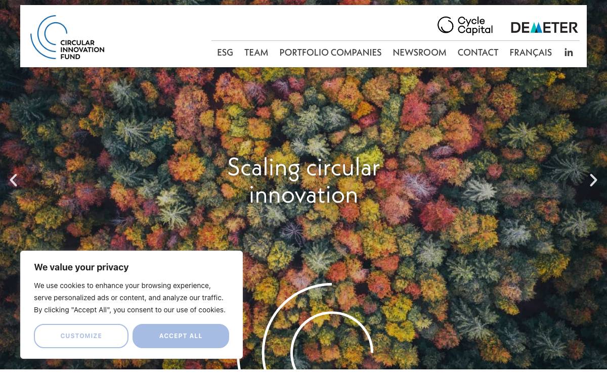 Circular Innovation Fund website preview