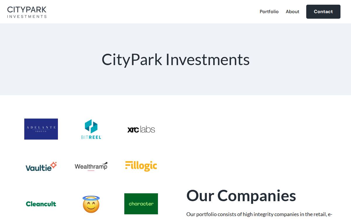 CityPark Investments website preview