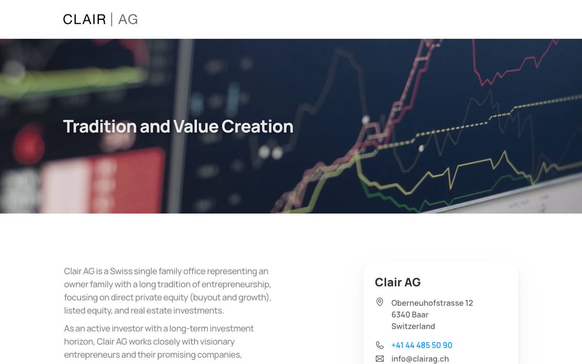 Clair AG website preview