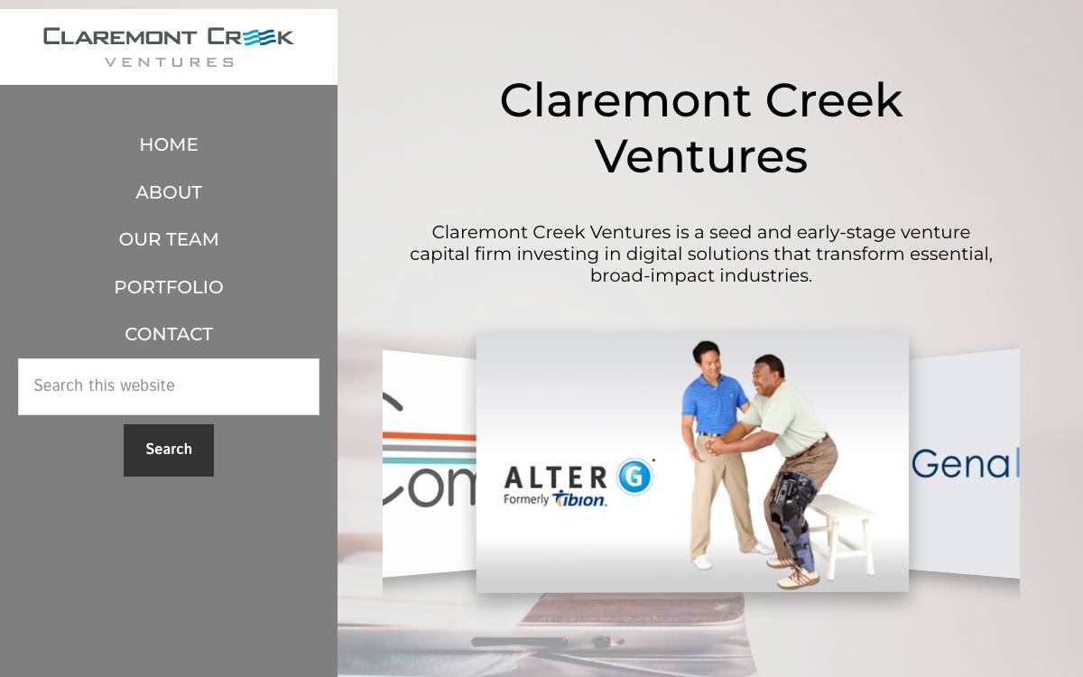 Claremont Creek Ventures website preview