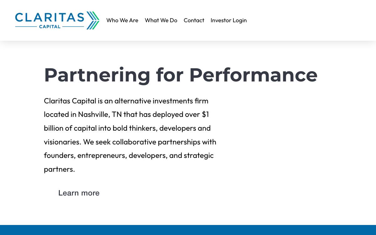 Claritas Capital website preview