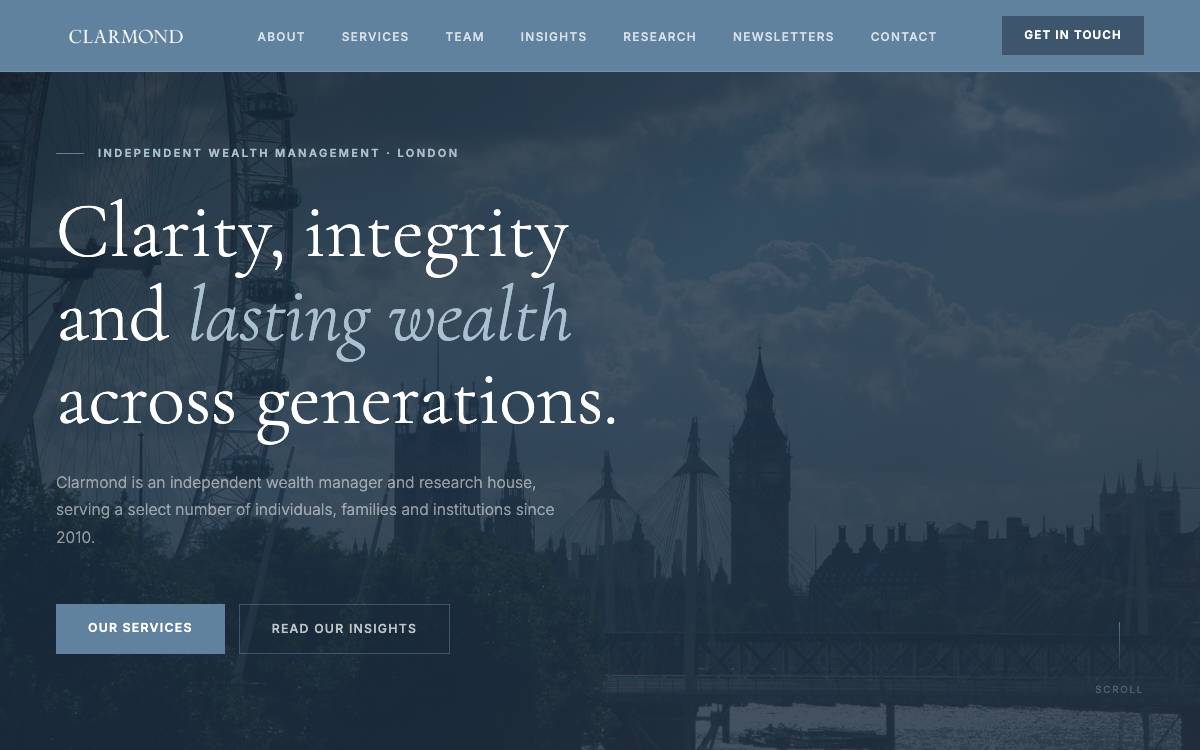 Clarmond Wealth Limited website preview