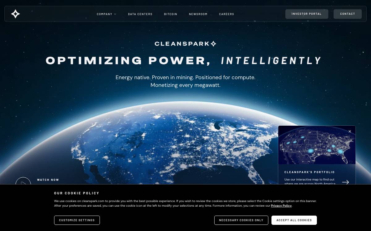 Cleanspark website preview