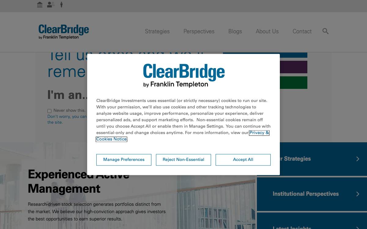 ClearBridge Investments website preview