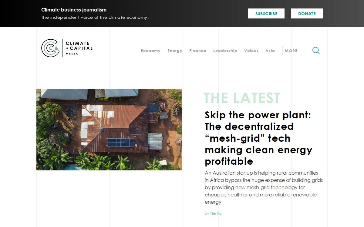 Climate & Capital Media website preview