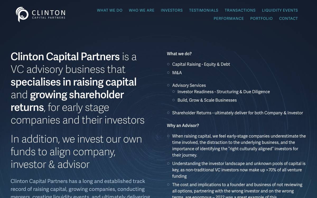 Clinton Capital Partners website preview