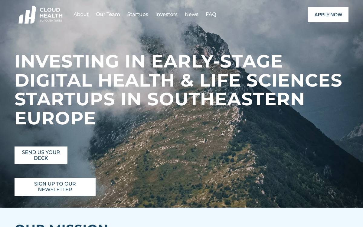 Cloud Health Euroventures website preview