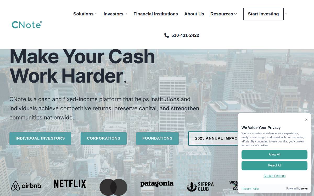 CNote website preview