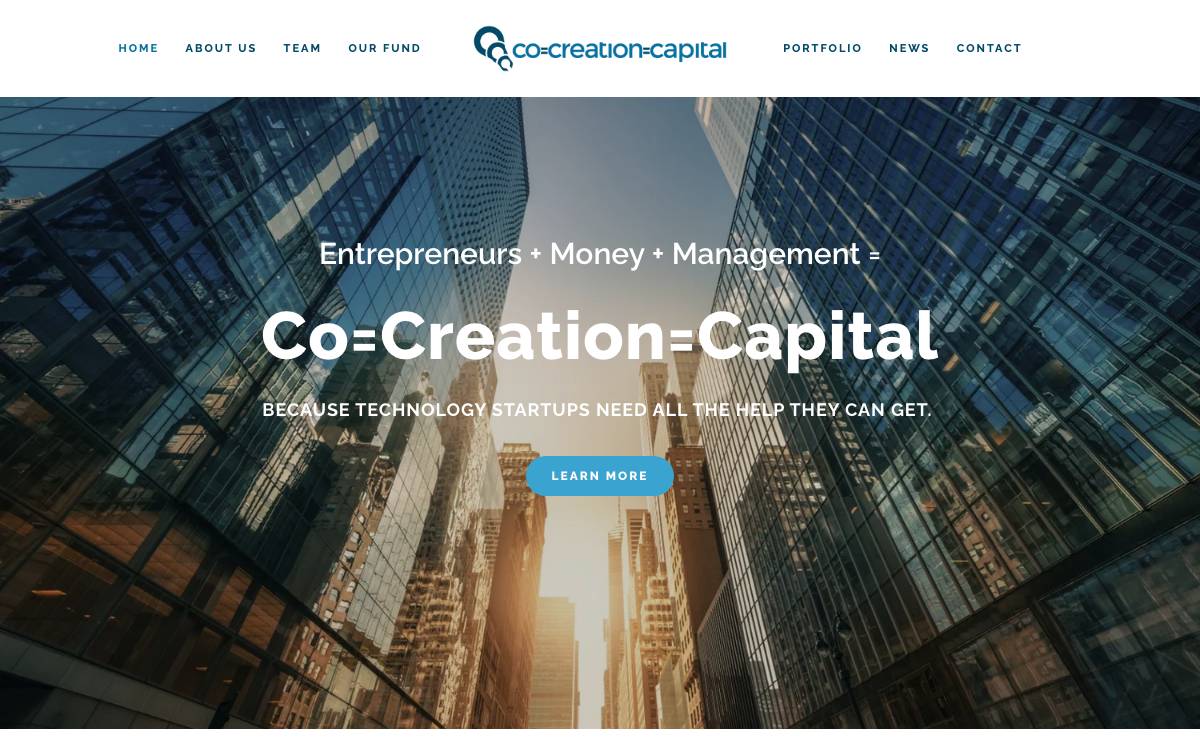 Co=Creation=Capital website preview