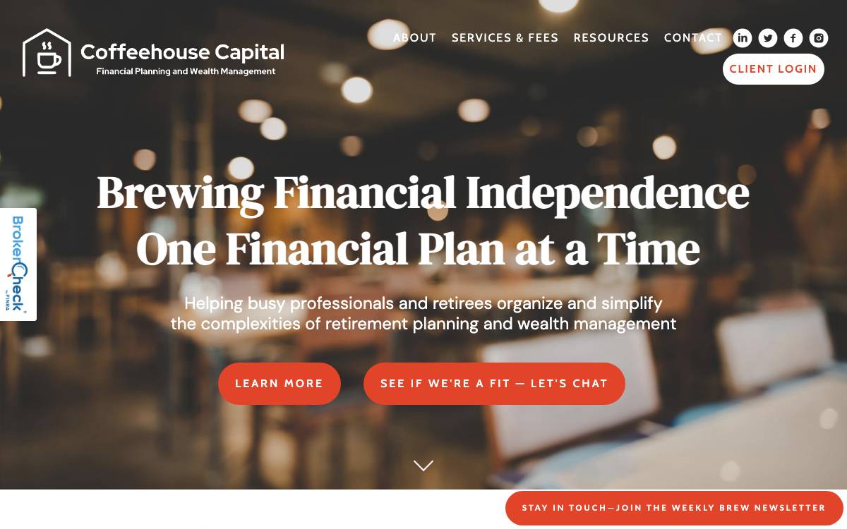Coffeehouse Capital website preview