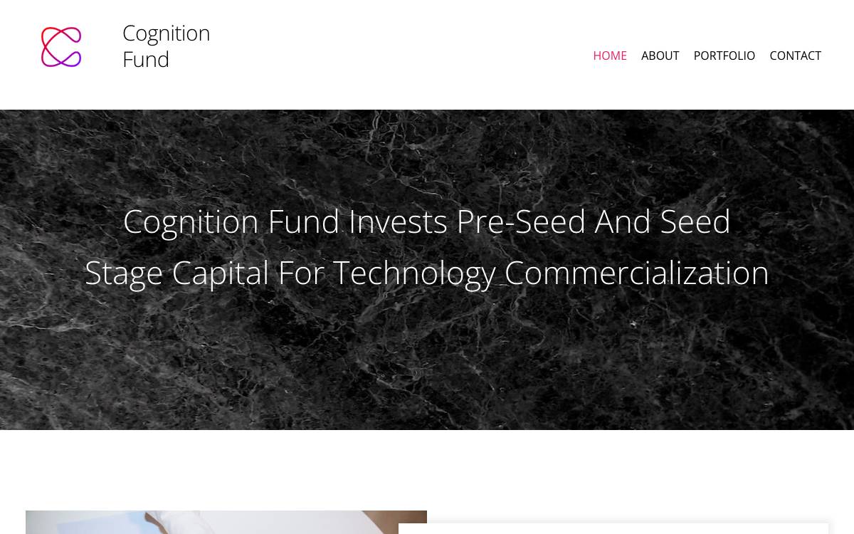 Cognition Fund website preview