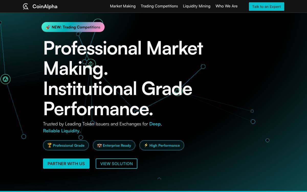 CoinAlpha website preview