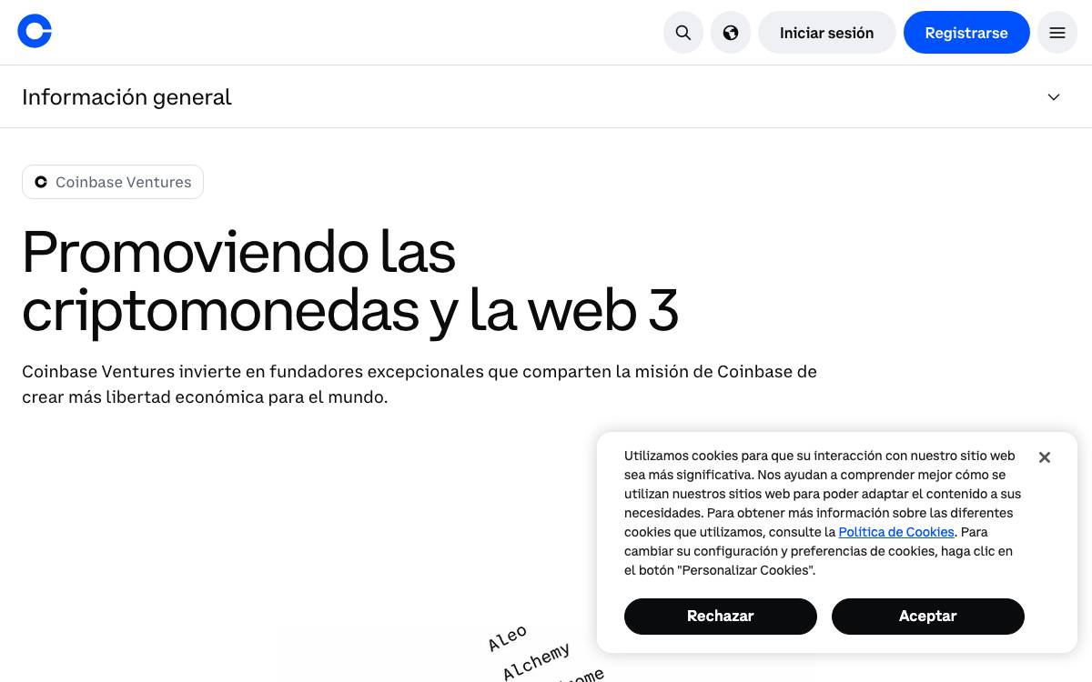 Coinbase Ventures website preview