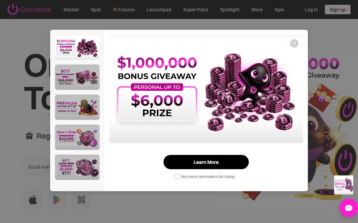 Coinstore Labs website preview