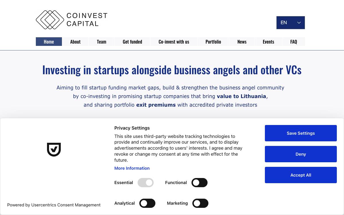 Coinvest Capital website preview