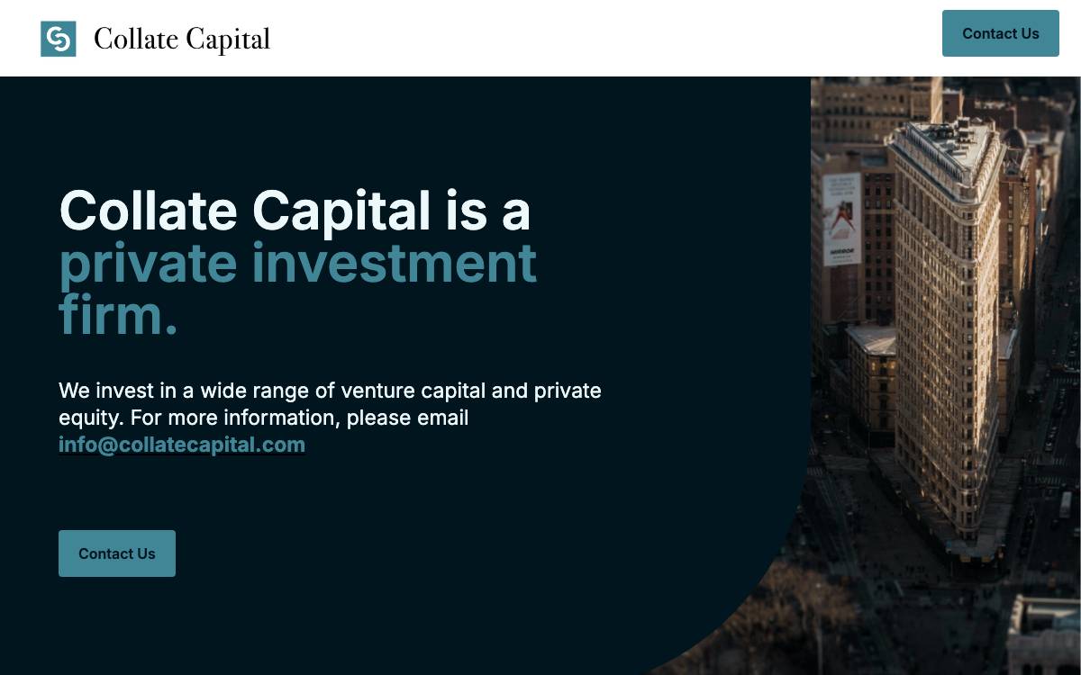 Collate Capital website preview
