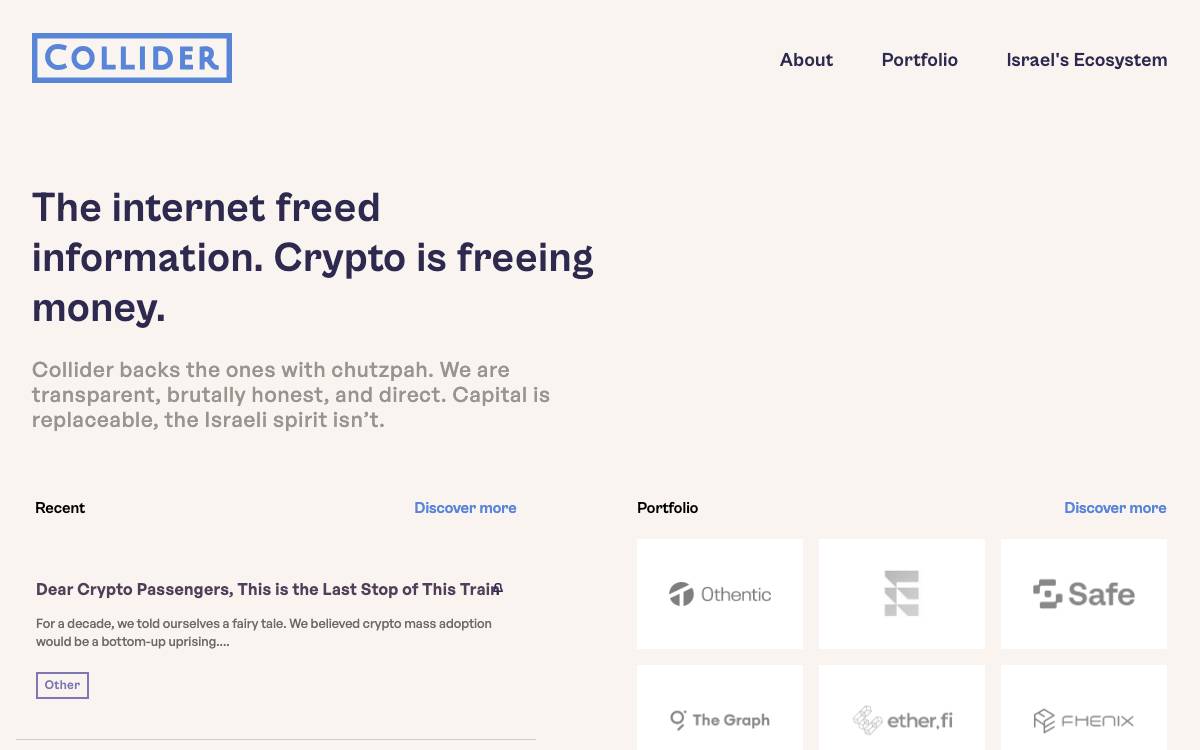 Collider Ventures website preview