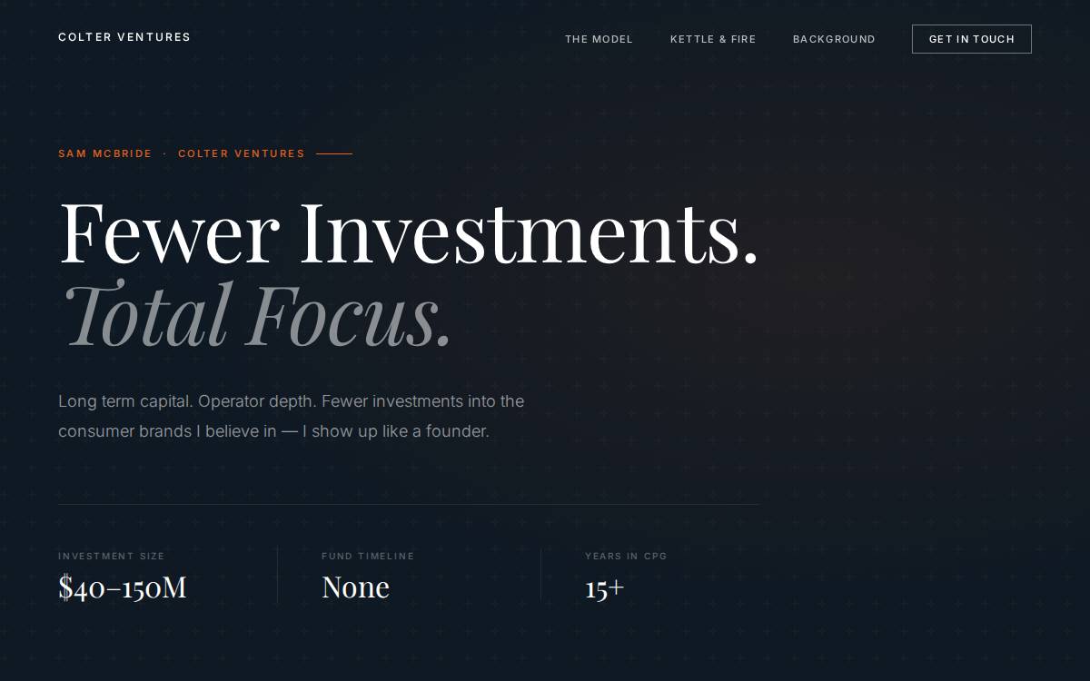Colter website preview