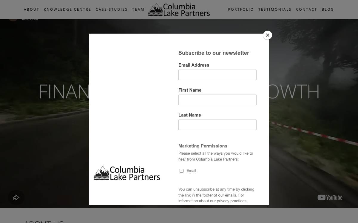 Columbia Lake Partners website preview