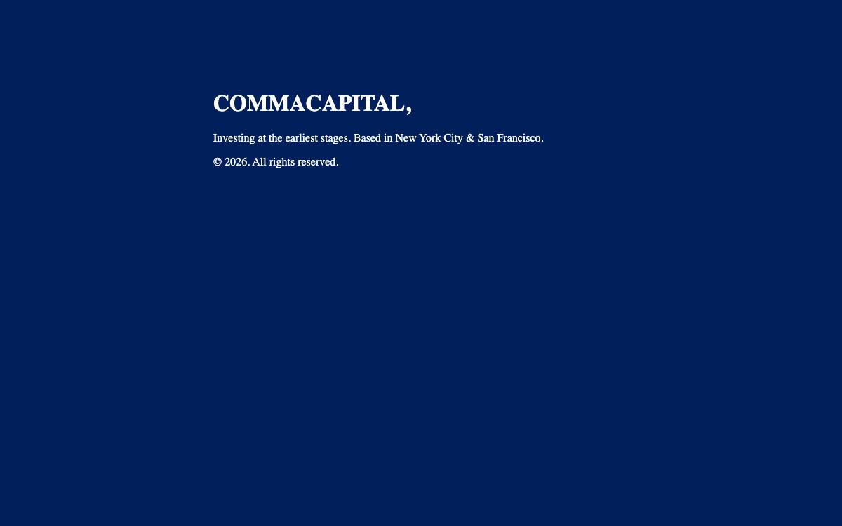 Comma Capital website preview