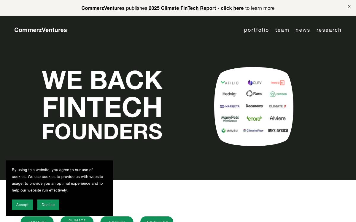 CommerzVentures website preview