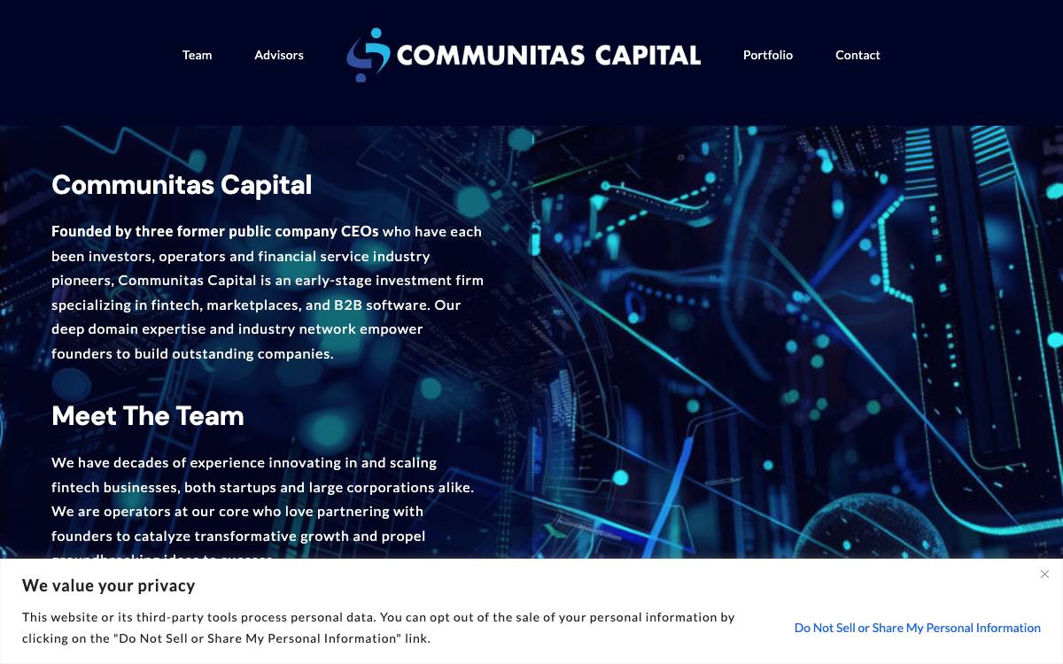 Communitas Capital Partners website preview