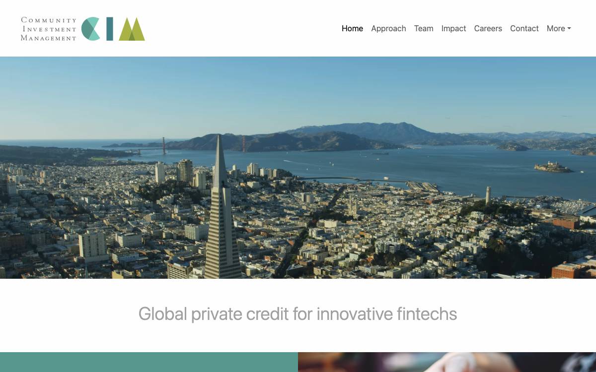 Community Investment Management website preview