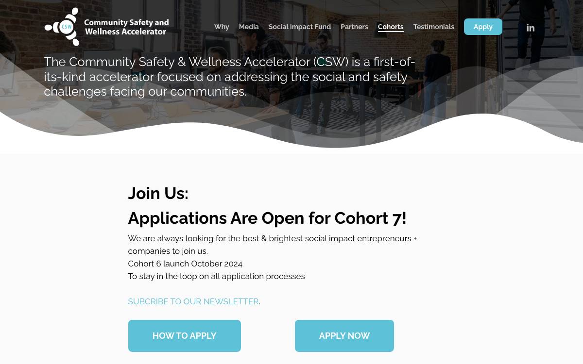 Community Safety & Wellness Accelerator (CSW Accelerator) website preview
