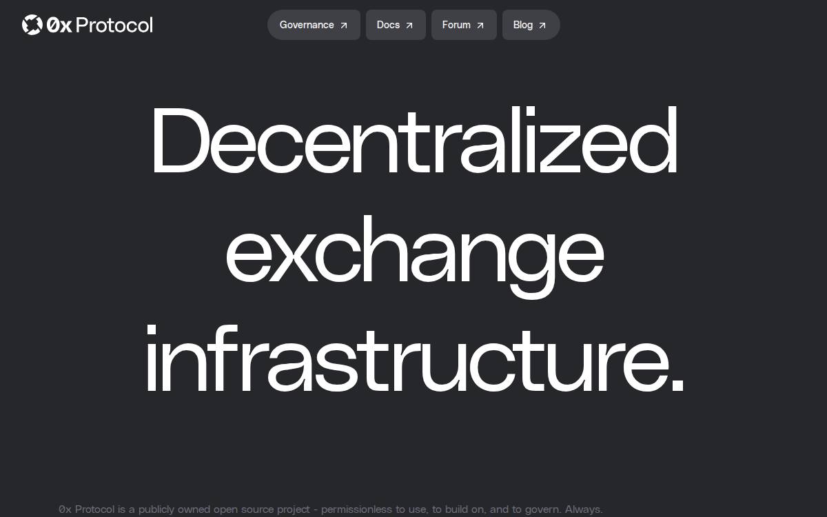 0X Protocol website preview