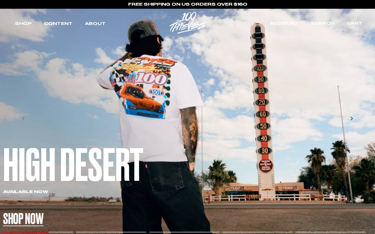 100 Thieves website preview