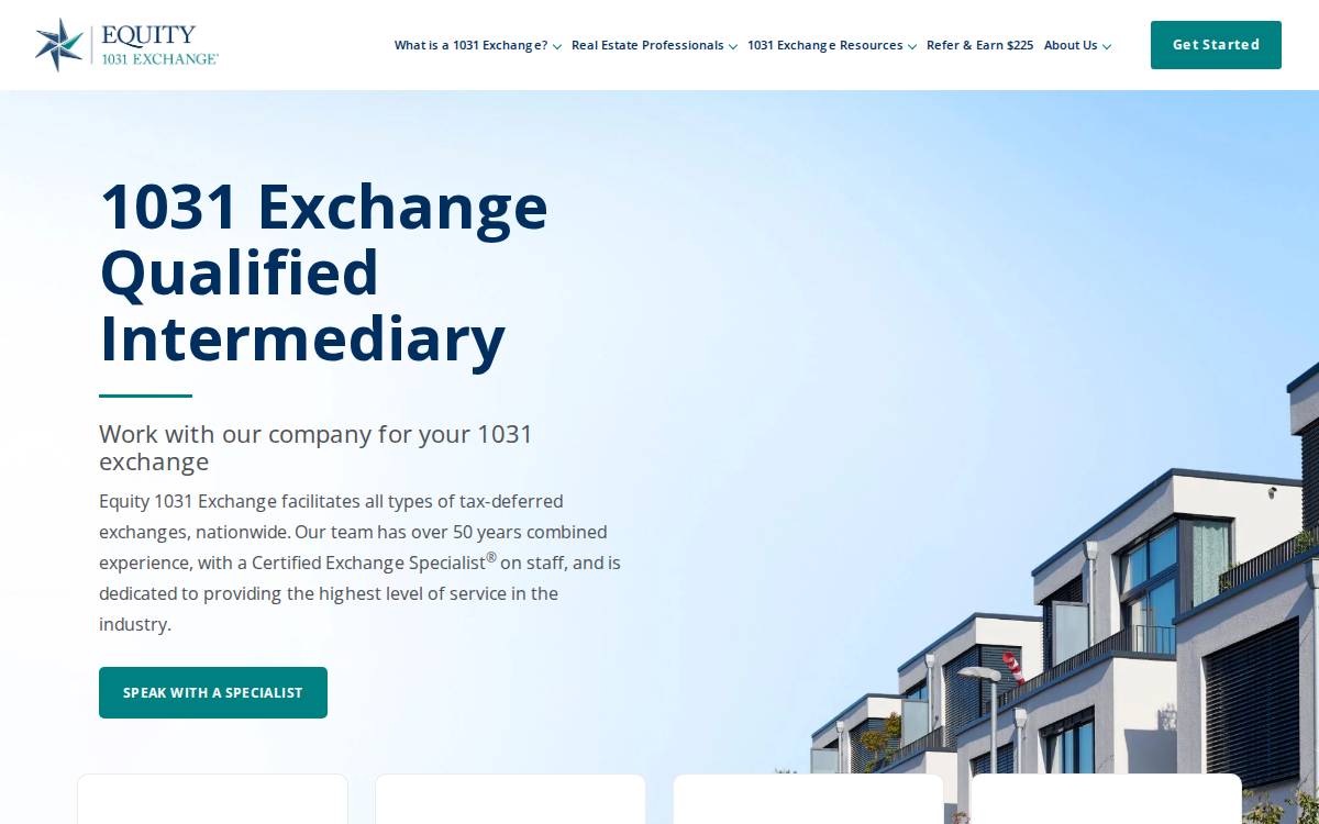 1031 Exchange website preview