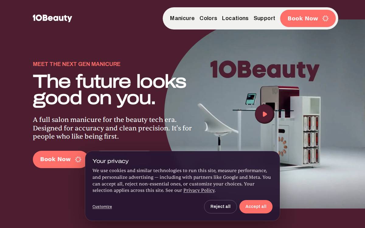 10Beauty website preview