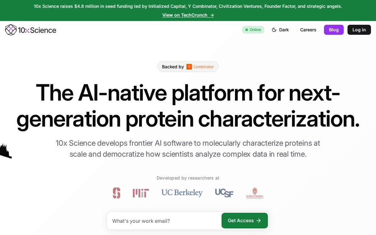 10x Science website preview