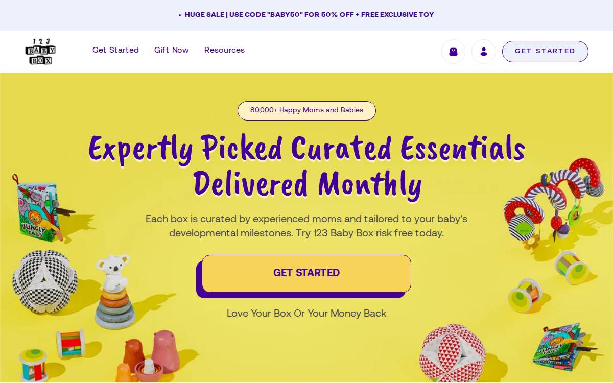 123 Baby Box website preview